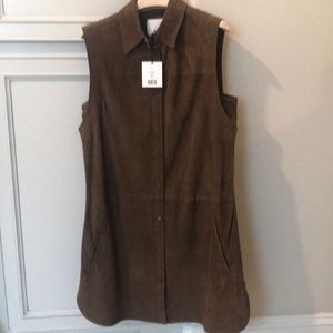 Brand new Vince goat leather tunic top